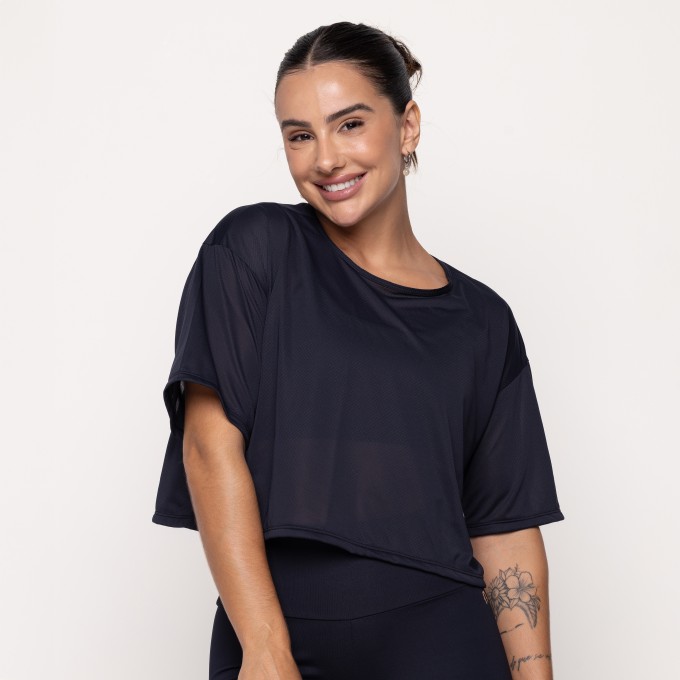 Blusa Cropped Lisa Preta