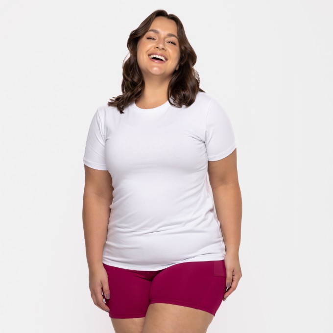 T-Shirt Slim Algodão Branca