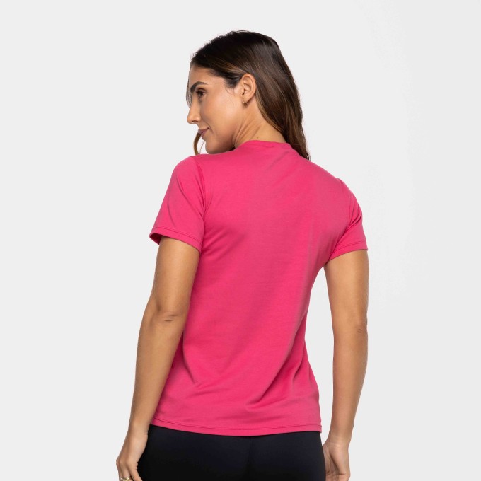 T-Shirt Slim Algodão Pink Doce