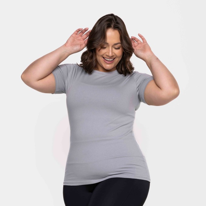 T-Shirt Slim Algodão Granizo