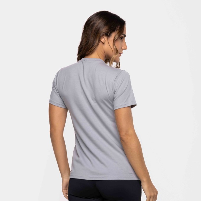 T-Shirt Slim Algodão Granizo