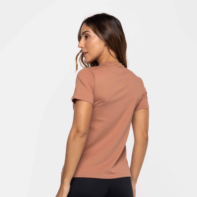 T-Shirt Slim Algodão Ganache Mocha
