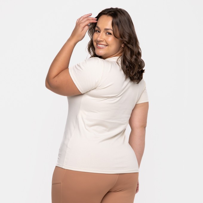 T-Shirt Slim Algodão OffWhite