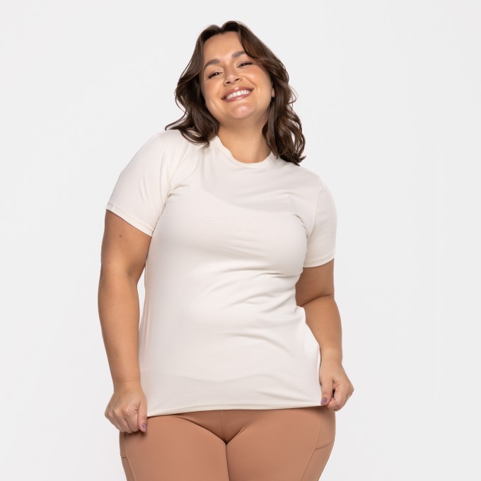 T-Shirt Slim Algodão OffWhite