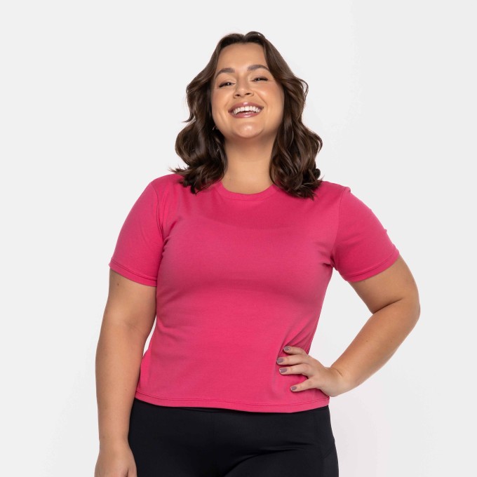 T-Shirt Ampla Algodão Pink Doce