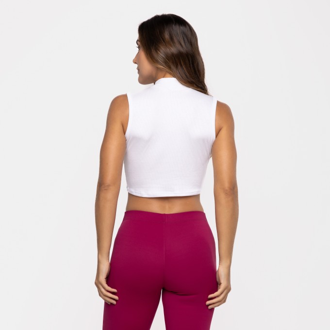 Cropped Golinha Canelada Branca