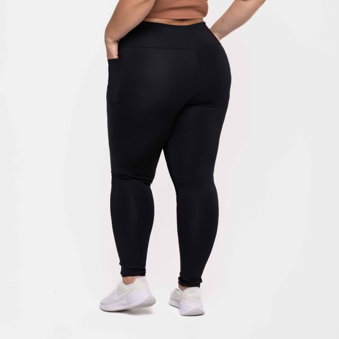 Legging Street com Bolsos Laterais Poliamida Preta