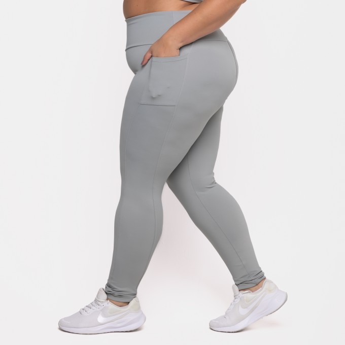 Legging Street com Bolsos Laterais Poliamida Granizo