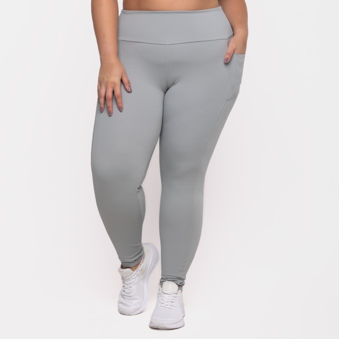 Legging Street com Bolsos Laterais Poliamida Granizo
