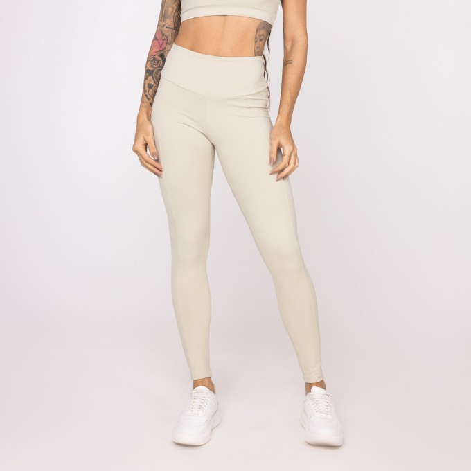 Legging Cós Meia Lua Areia