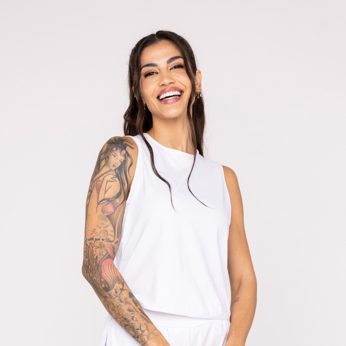 Cropped de Corrida Street Branca