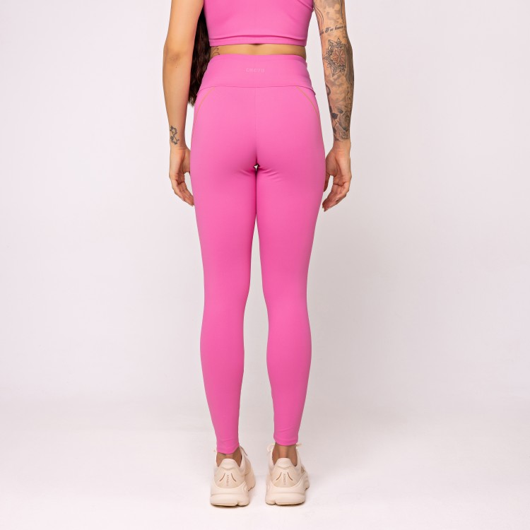 Legging Alvorada Rosa com Detalhe Contrastante