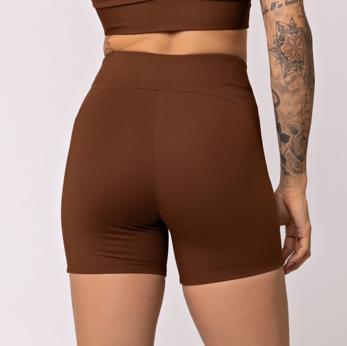 Short Ondas Texturizado Cacau