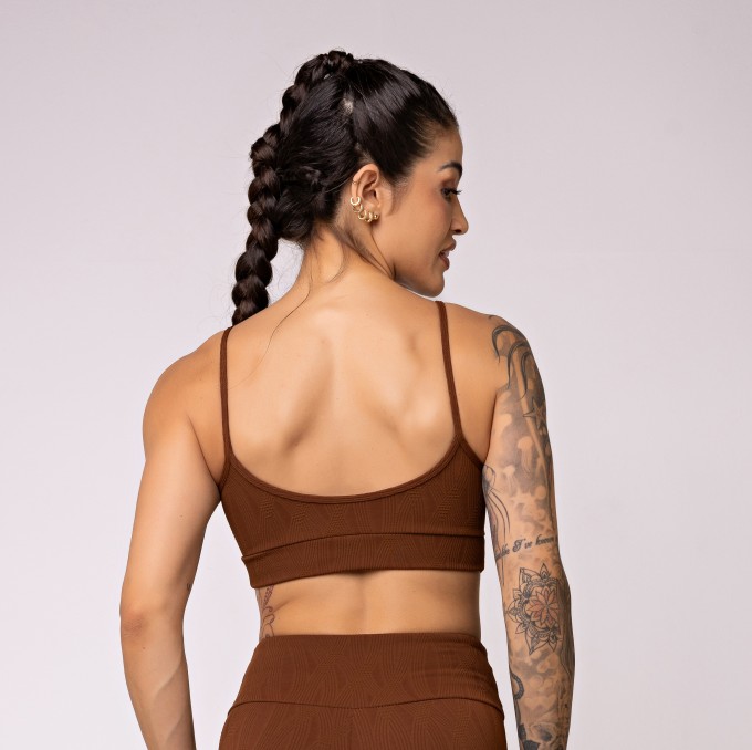 Top Básico Texturizado Cacau