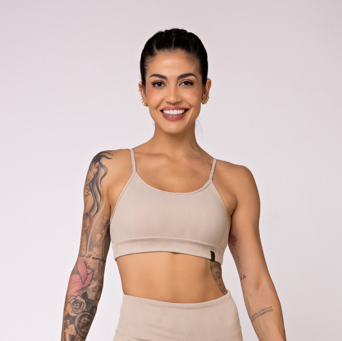 Top Básico Texturizado Tapioca