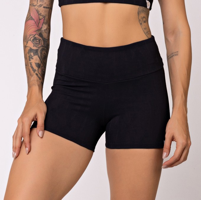 Short Básico Texturizado Preto
