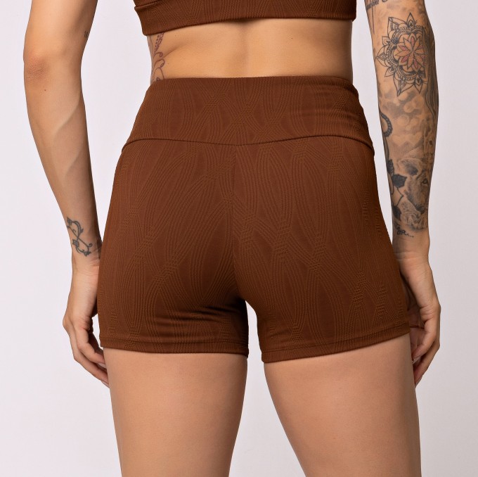Short Básico Texturizado Cacau