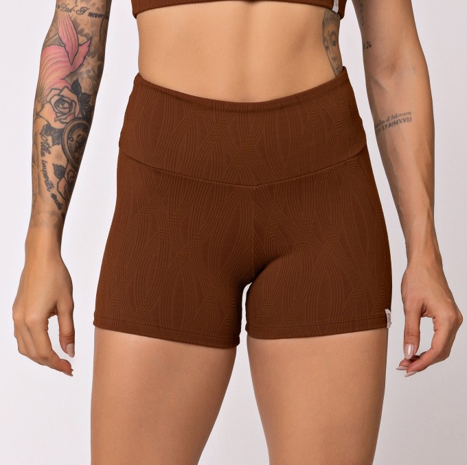 Short Básico Texturizado Cacau