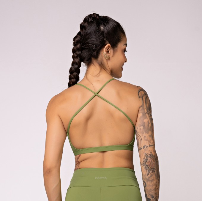 Top Alças Cruzadas Oásis Oliva