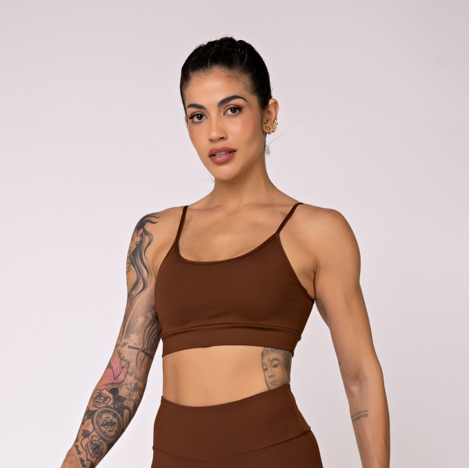 Top Com Alças Finas Dunas Cacau