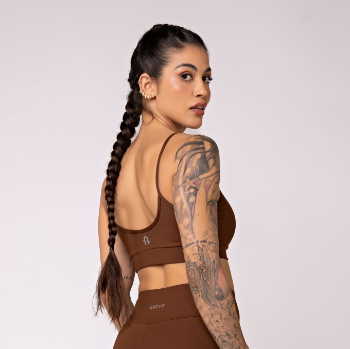 Top Com Alças Finas Dunas Cacau