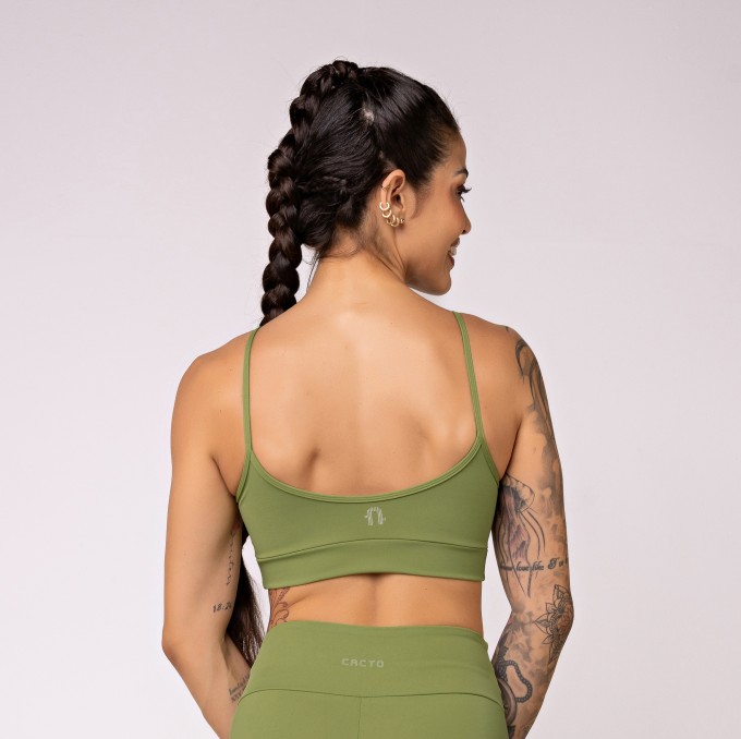 Top Com Alças Finas Dunas Oliva