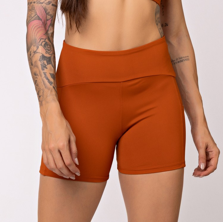Short com Bolso Lateral Impulso Bronze