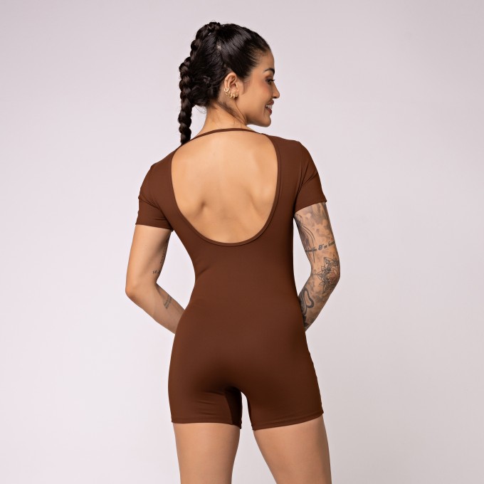 Macaquinho Manga Curta Impulso Cacau