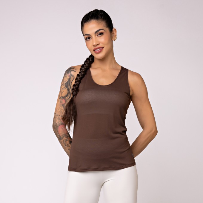 Regata Lumi em Crepe Marrom