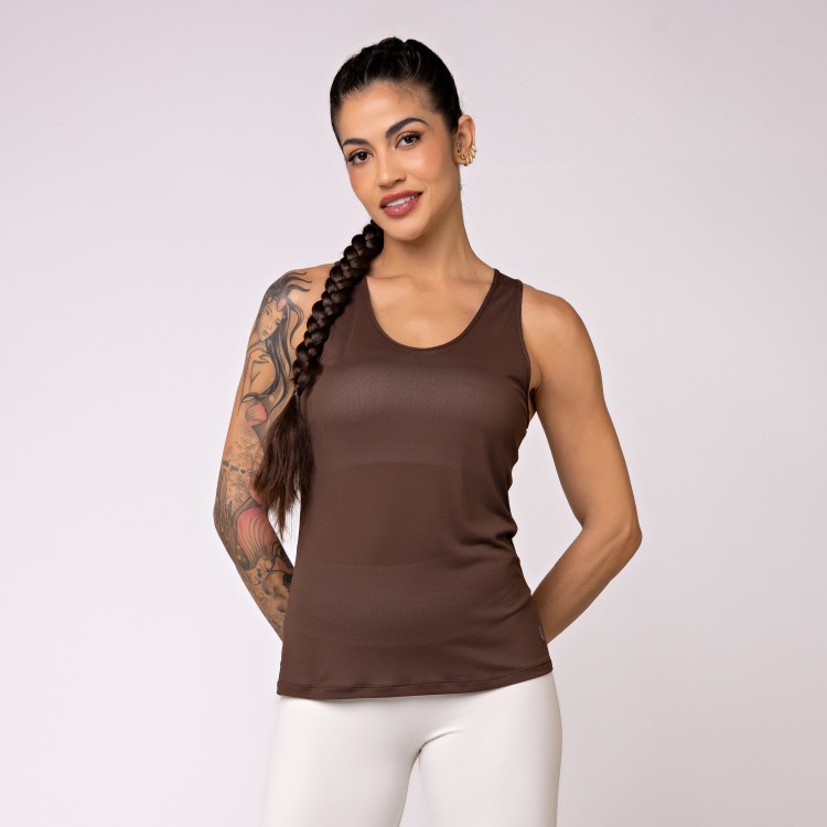 Regata Lumi em Crepe Marrom