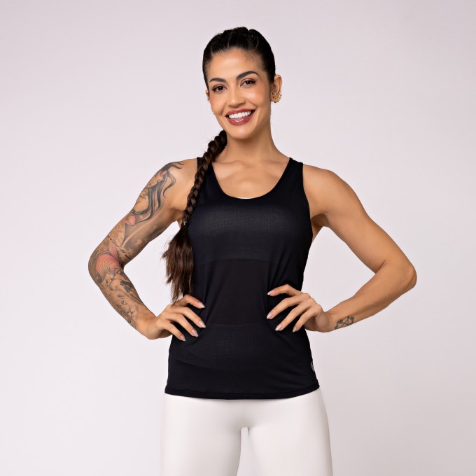 Regata Lumi em Crepe Preto