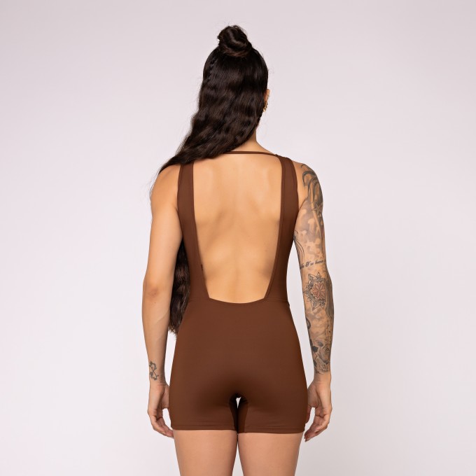 Macaquinho Alvorada com Detalhe Contrastante Cacau